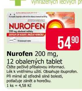 Nurofen 200 mg, 12 obalených tablet Teta drogerie