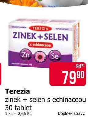 Terezia zinek + selen s echinaceou 30 tablet Teta drogerie