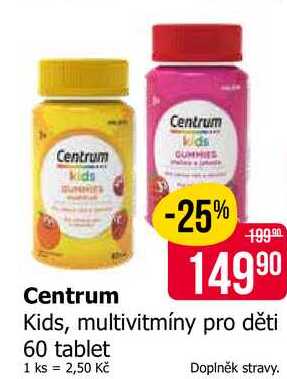Centrum Kids, multivitmíny pro děti 60 tablet 