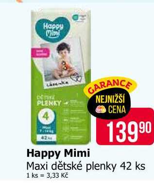 Happy Mimi Maxi dětské plenky 42 ks Teta drogerie