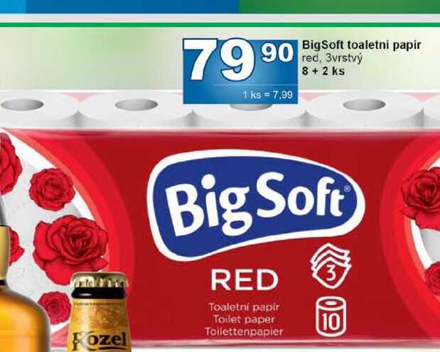 BigSoft toaletni papir 90 red, 3vrstvý 