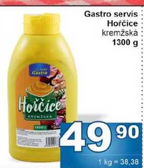 Gastro servis Hořčice kremžská 1300 g 