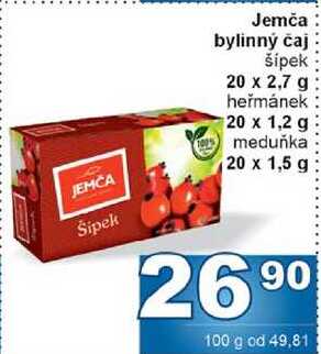 Jemča bylinný čaj šípek 20 x 2,7 g