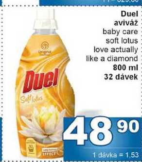Duel aviváž baby care soft lotus love actually like a diamond 800 ml 