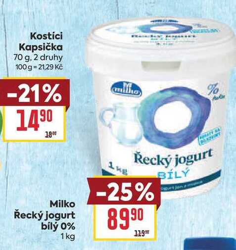 Milko Řecký jogurt bílý 0% 1 kg
