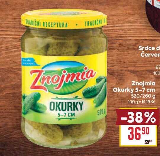 Znojmia Okurky 5-7 cm 520/260 g 