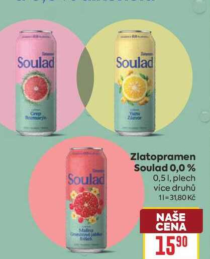 Zlatopramen Soulad 0,0% 0,5l, plech