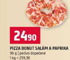 PIZZA DONUT SALAM A PAPRIKA 96 g pečivo dopečené 