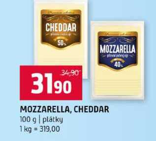 MOZZARELLA, CHEDDAR 100 g plátky 