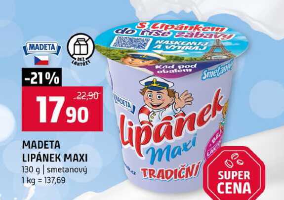 MADETA LIPÁNEK MAXI 130 g smetanový 