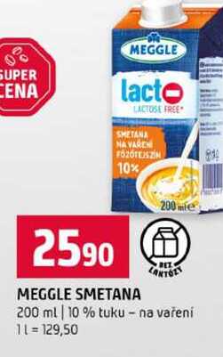 MEGGLE SMETANA 200 ml 10 % tuku na vaření 