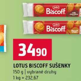 LOTUS BISCOFF SUŠENKY 150 g vybrané druhy 