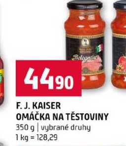 F. J. KAISER OMÁČKA NA TĚSTOVINY 350 g vybrané druhy