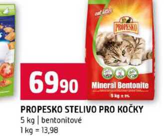 PROPESKO STELIVO PRO KOČKY 5 kg bentonitové 