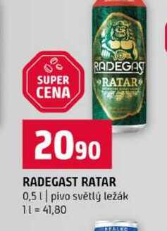 RADEGAST RATAR 0,5l pivo světlý ležák 