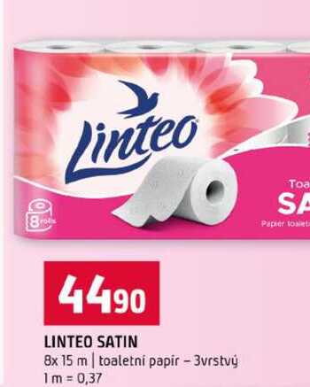 LINTEO SATIN 8x 15 m toaletni papir 3vrstvý Terno