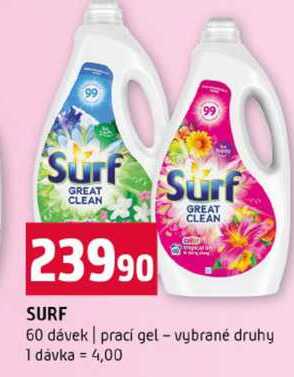 SURF 60 dávek prací gel vybrané druhy Terno