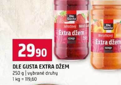 DLE GUSTA EXTRA DŽEM 250 g vybrané druhy 