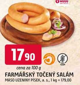 FARMÁŘSKÝ TOČENÝ SALÁM 100g