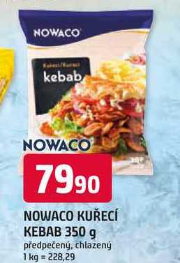 NOWACO KUŘECÍ KEBAB 350 g předpečený, chlazený