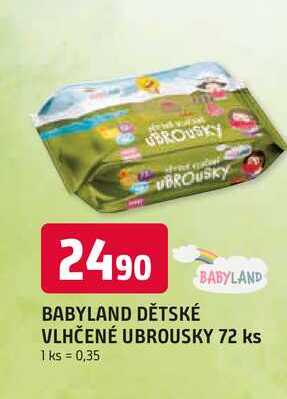 UBROUSKY BABYLAND DĚTSKÉ VLHČENÉ UBROUSKY 72 ks Trefa