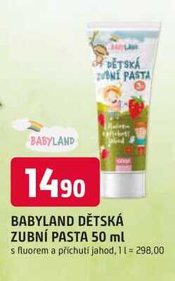 BABYLAND DĚTSKÁ ZUBNÍ PASTA 50 ml Trefa