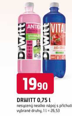 DRWITT 0,75 L nesycený nealko nápoj s příchuti vybrané druhy