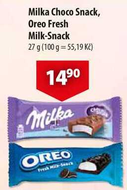 Milka Choco Snack, Oreo Fresh Milk-Snack, 27 g 