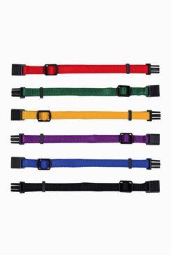 Obojek nylon pro štěňata rozlišovací černá-orchid M-L 6ks Tr