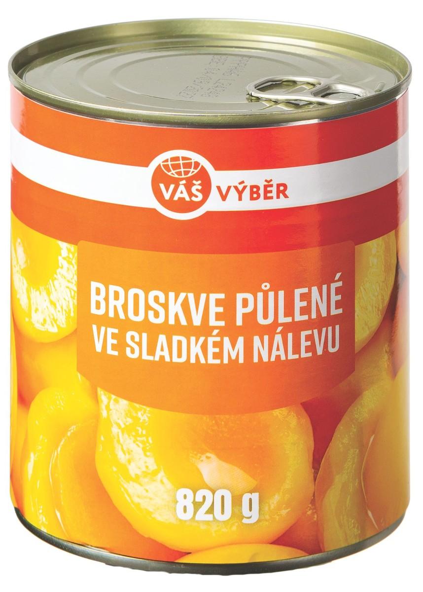 VÁŠ VÝBĚR Broskve, 480 g