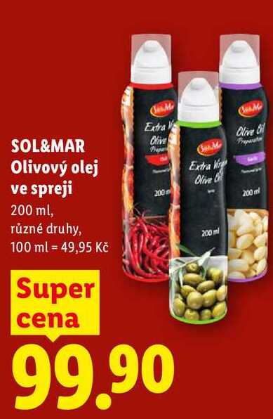 SOL&MAR Olivový olej ve spreji, 200 ml