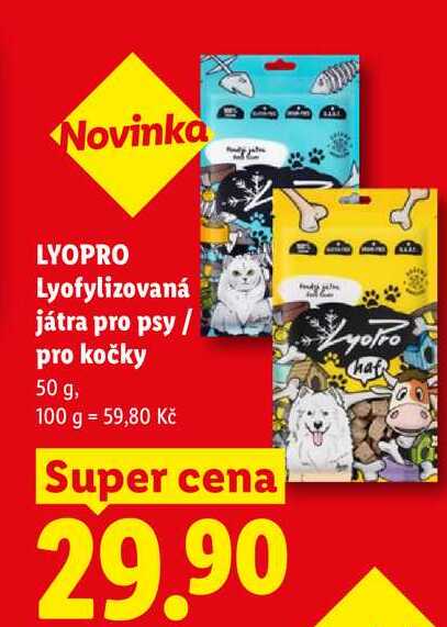 LYOPRO Lyofylizovaná játra pro psy/pro kočky, 50 g