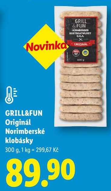 GRILL&FUN Originál Norimberské klobásky, 300 g