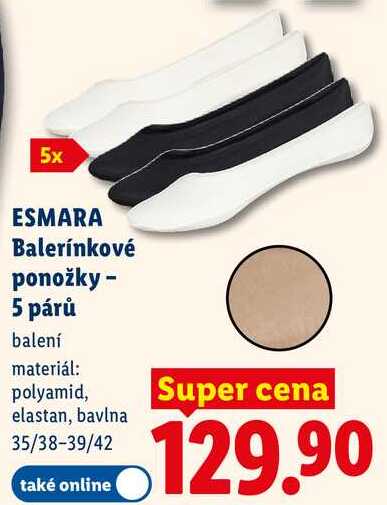 ESMARA Balerínkové ponožky - 5 párů 