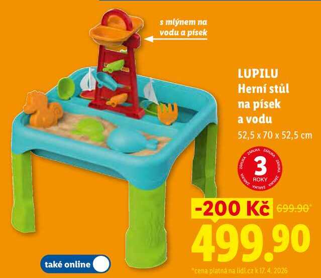 LUPILU Herní stůl na písek a vodu Lidl