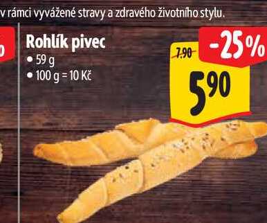   Rohlík pivec  59 g 