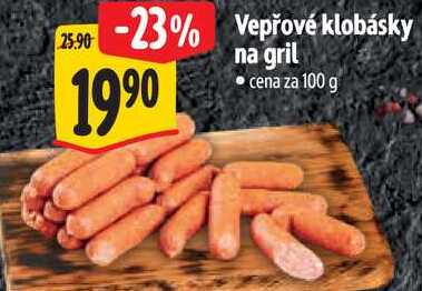Vepřové klobásky na gril, cena za 100 g