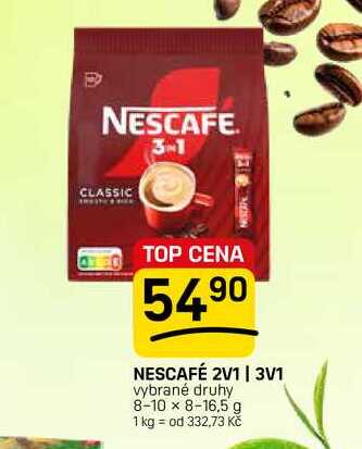 NESCAFÉ 2V1 | 3V1 vybrané druhy 8-10 x 8-16,5 g