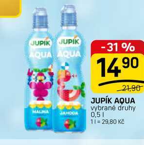 JUPÍK AQUA vybrané druhy MALINA JAHODA 0,5l FLOP TOP
