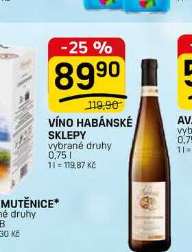 VÍNO HABÁNSKÉ SKLEPY 0,75l