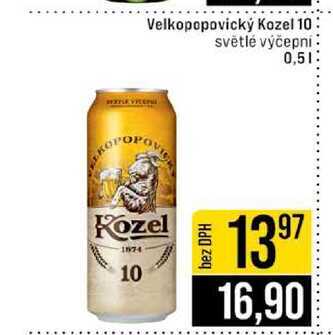 Velkopopovický Kozel 10 světlé výčepni 0,5l