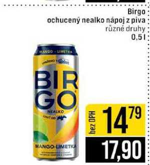 Birgo ochucený nealko nápoj z piva různé druhy 0,5l