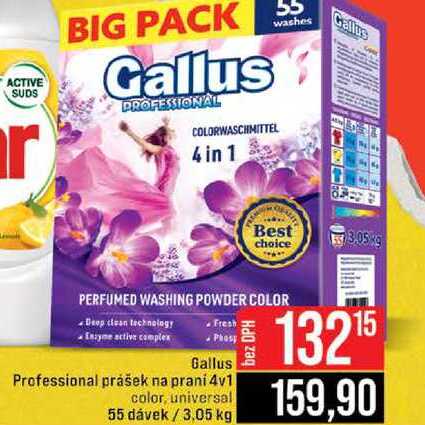 Gallus Professional prášek na praní 4v1 color, universal 55 dávek 3.05 kg 