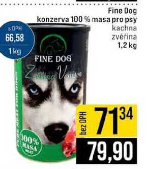 Fine Dog konzerva 100 % masa pro psy kachna zvěřina 1kg 