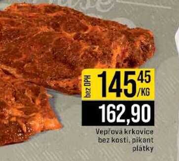 Vepřová krkovice bez kosti, pikant plátky 1kg