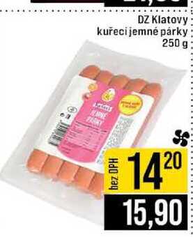 DZ Klatovy kuřecí jemné párky 250 g