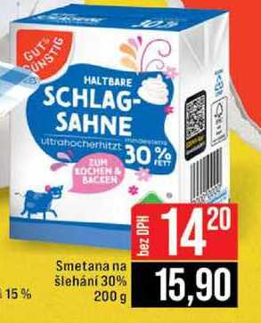 Smetana na šlehání 30% 200 g 