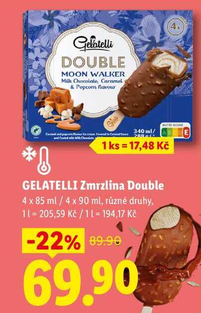 GELATELLI Zmrzlina Double, 4 x 85 ml