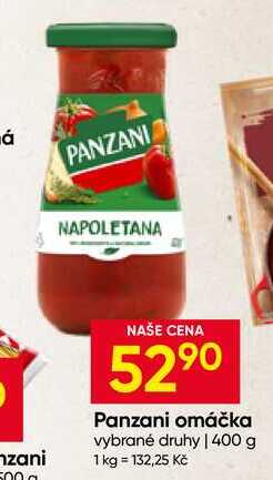 Panzani omáčka vybrané druhy 400 g