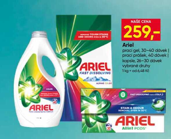 Ariel prací gel, 30-40 dávek Hruška
